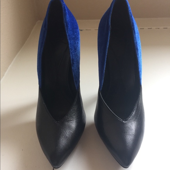 🤍GIFT🤍MQ By Alexander McQueen pump blue velvet - Picture 5 of 16